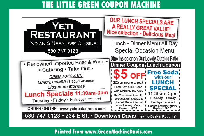 Yeti Restaurant Coupon