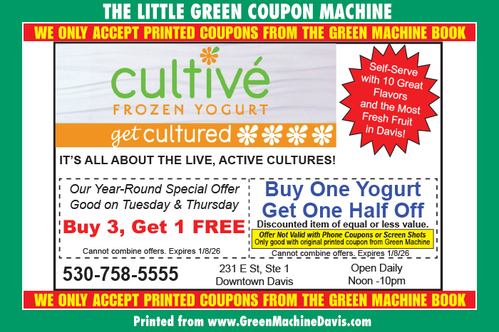 Cultive Frozen Yogurt Coupon