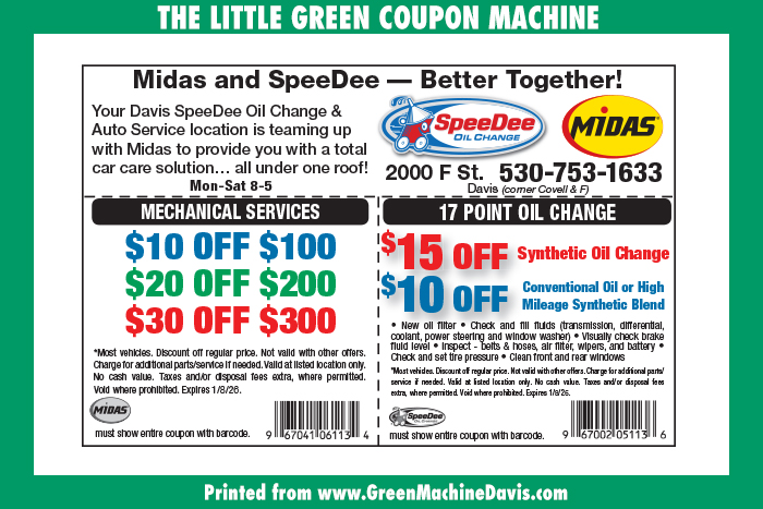 SpeeDee Midas Coupon